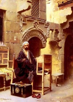  Egyptian Oil Painting - Ambros Raphael An Egyptian Scribe Arabs